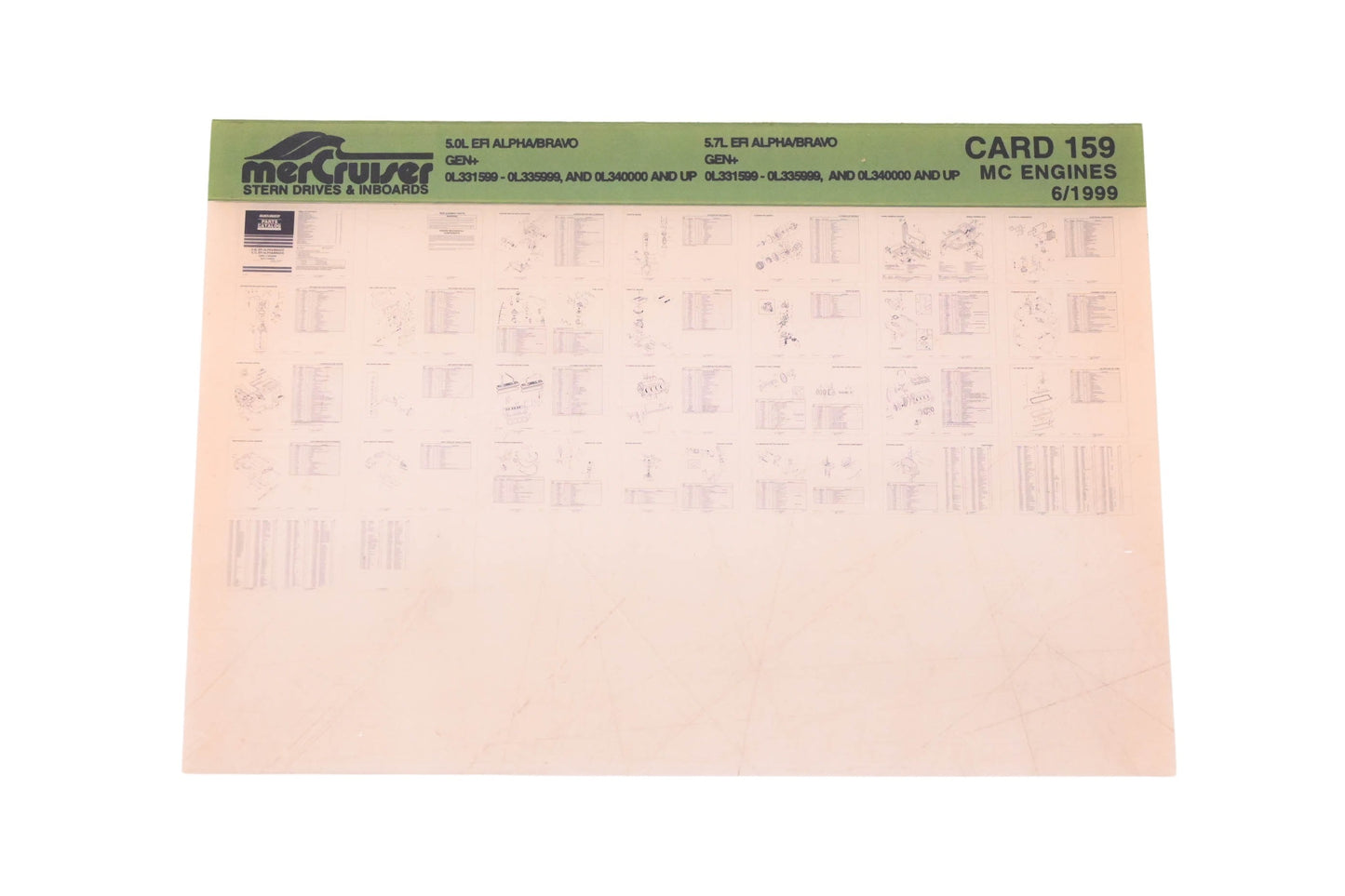 Mercruiser DP031-59 1999 5.0L/5.7L EFI Alpha/Bravo Parts Catalog Microfiche
