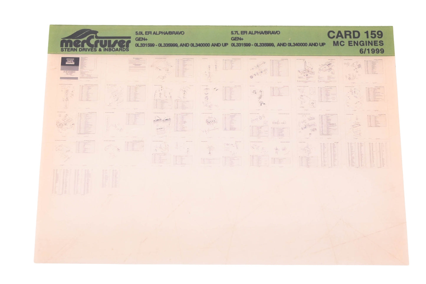 Mercruiser DP031-59 1999 5.0L/5.7L EFI Alpha/Bravo Parts Catalog Microfiche