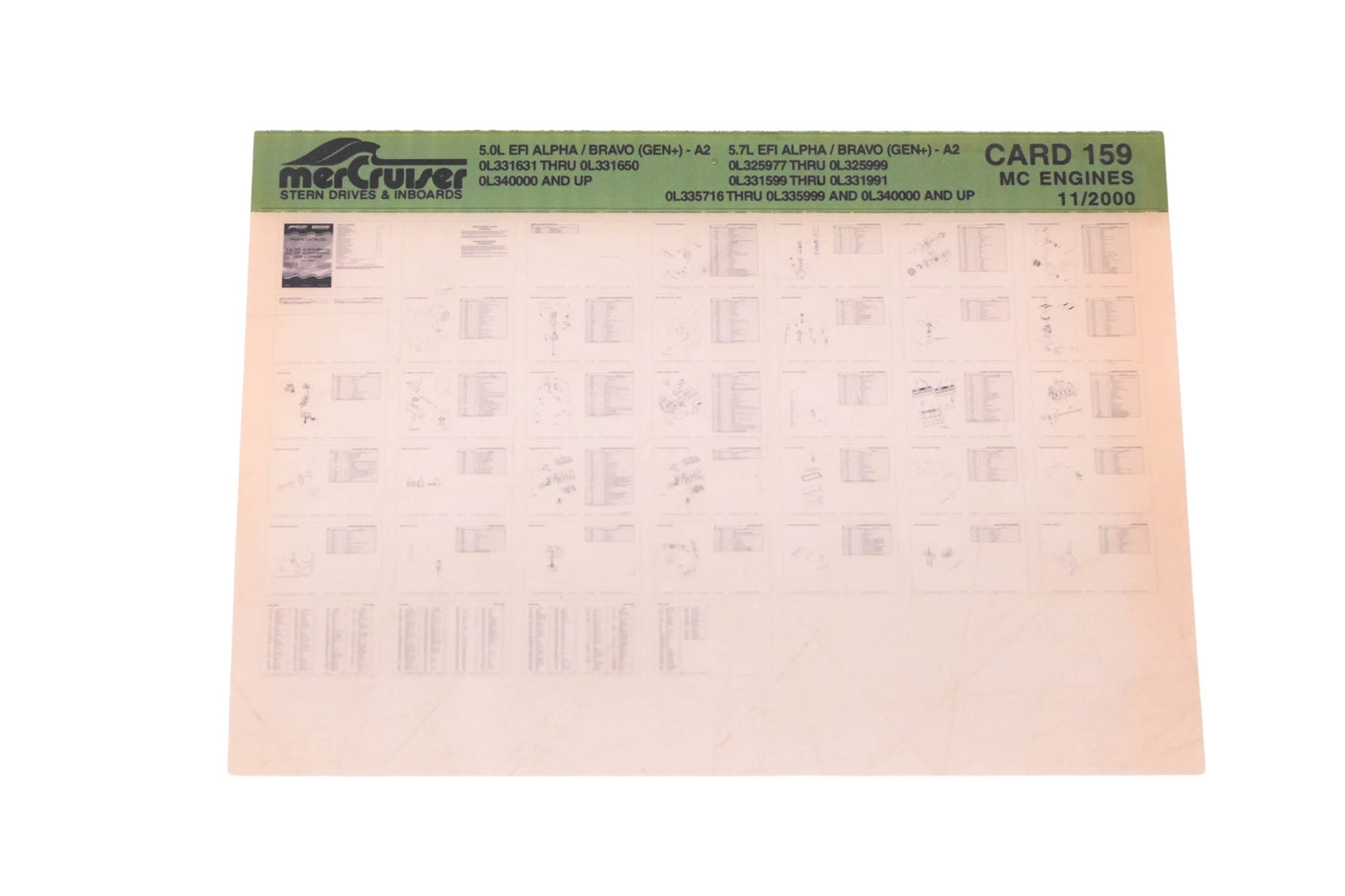 Mercruiser DP031-60 2000 5.0L/5.7L Alpha/Bravo (Gen+) Parts Catalog Microfiche