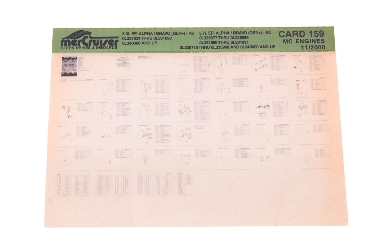 Mercruiser DP031-60 2000 5.0L/5.7L Alpha/Bravo (Gen+) Parts Catalog Microfiche