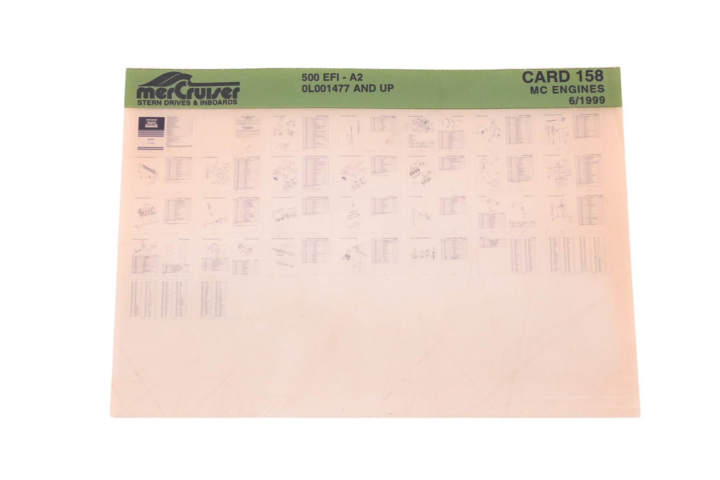 Mercruiser DP031-62 1999 500 EFI Parts Catalog Microfiche