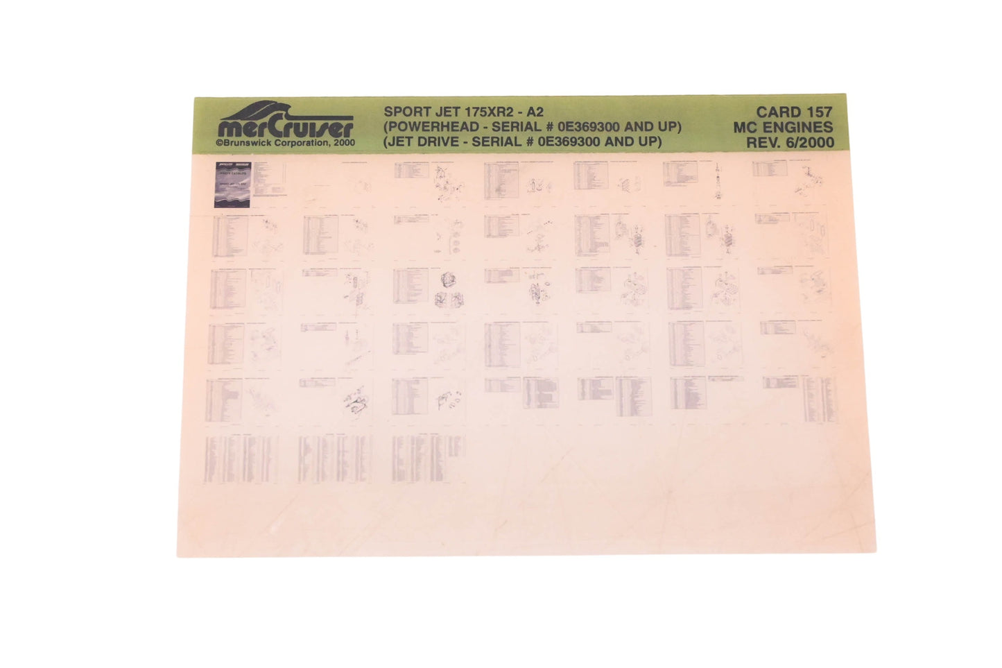 Mercruiser DP031-63 2000 Sport Jet 175XR2 Parts Catalog Microfiche