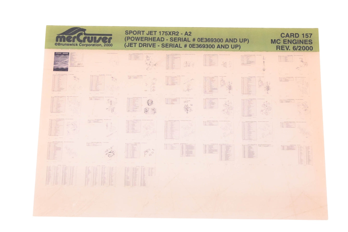 Mercruiser DP031-63 2000 Sport Jet 175XR2 Parts Catalog Microfiche