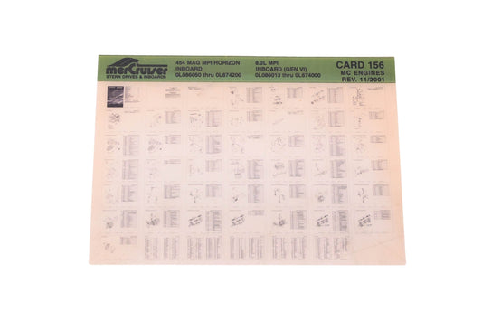 Mercruiser DP031-65 2001 454 MAG MPI Horizon Parts Catalog Microfiche