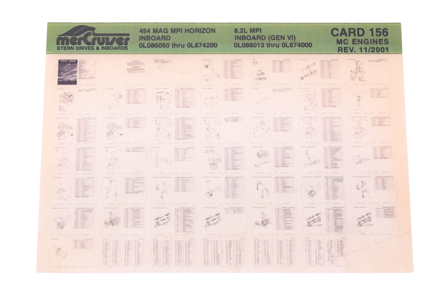 Mercruiser DP031-65 2001 454 MAG MPI Horizon Parts Catalog Microfiche