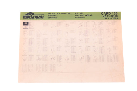 Mercruiser DP031-66 1999 454 MAG MPI Horizon Parts Catalog Microfiche