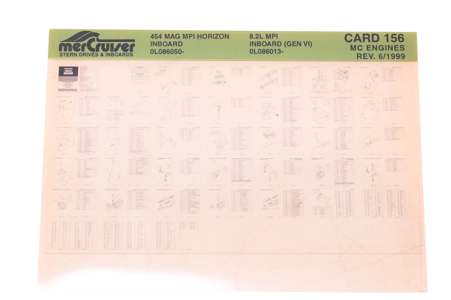 Mercruiser DP031-66 1999 454 MAG MPI Horizon Parts Catalog Microfiche