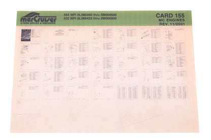 Mercruiser DP031-67 2001 454/ 502 MPI Parts Catalog Microfiche