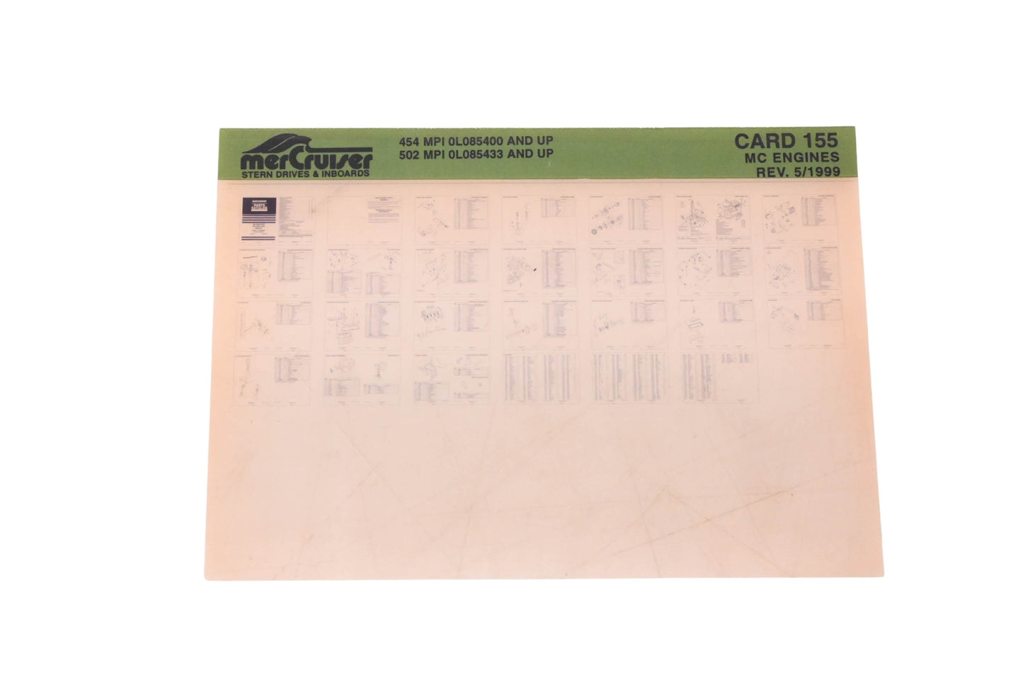 Mercruiser DP031-68 1999 454/502 Parts Catalog Microfiche