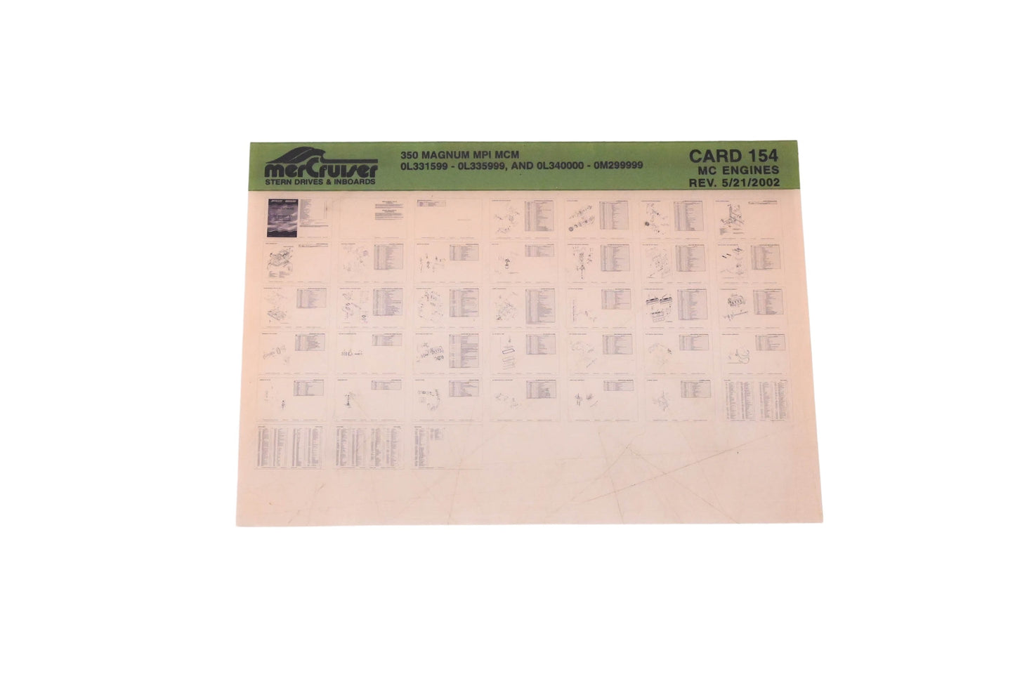 Mercruiser DP031-69 2002 350 Magnum MPI MCM Parts Catalog Microfiche