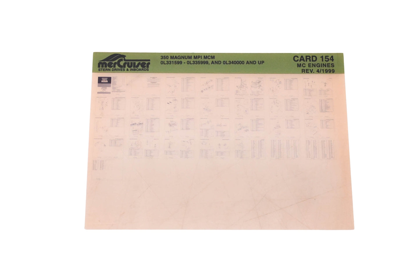 Mercruiser DP031-70 1999 350 Magnum MPI MCM Parts Catalog Microfiche