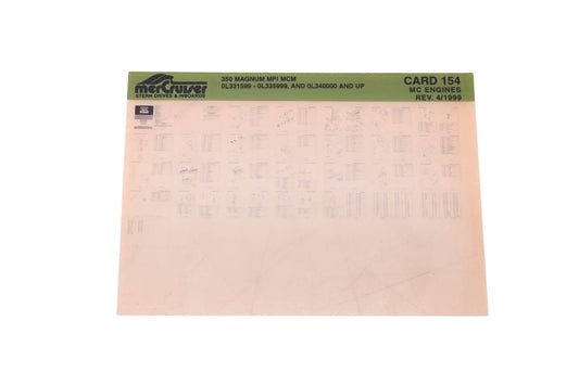 Mercruiser DP031-70 1999 350 Magnum MPI MCM Parts Catalog Microfiche