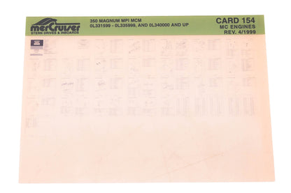 Mercruiser DP031-70 1999 350 Magnum MPI MCM Parts Catalog Microfiche