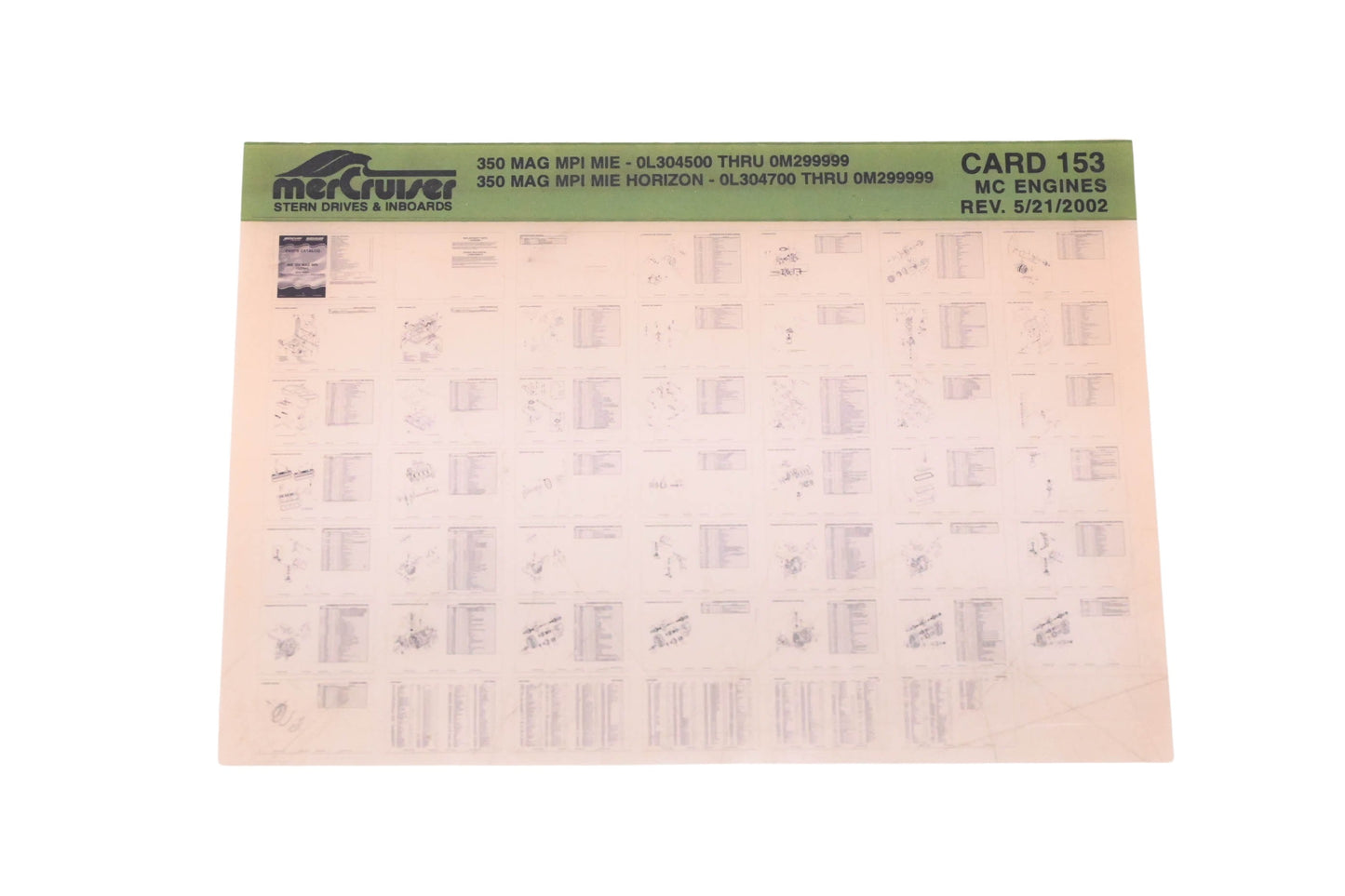 Mercruiser DP031-71 2002 350 MAG MPI MIE Parts Catalog Microfiche