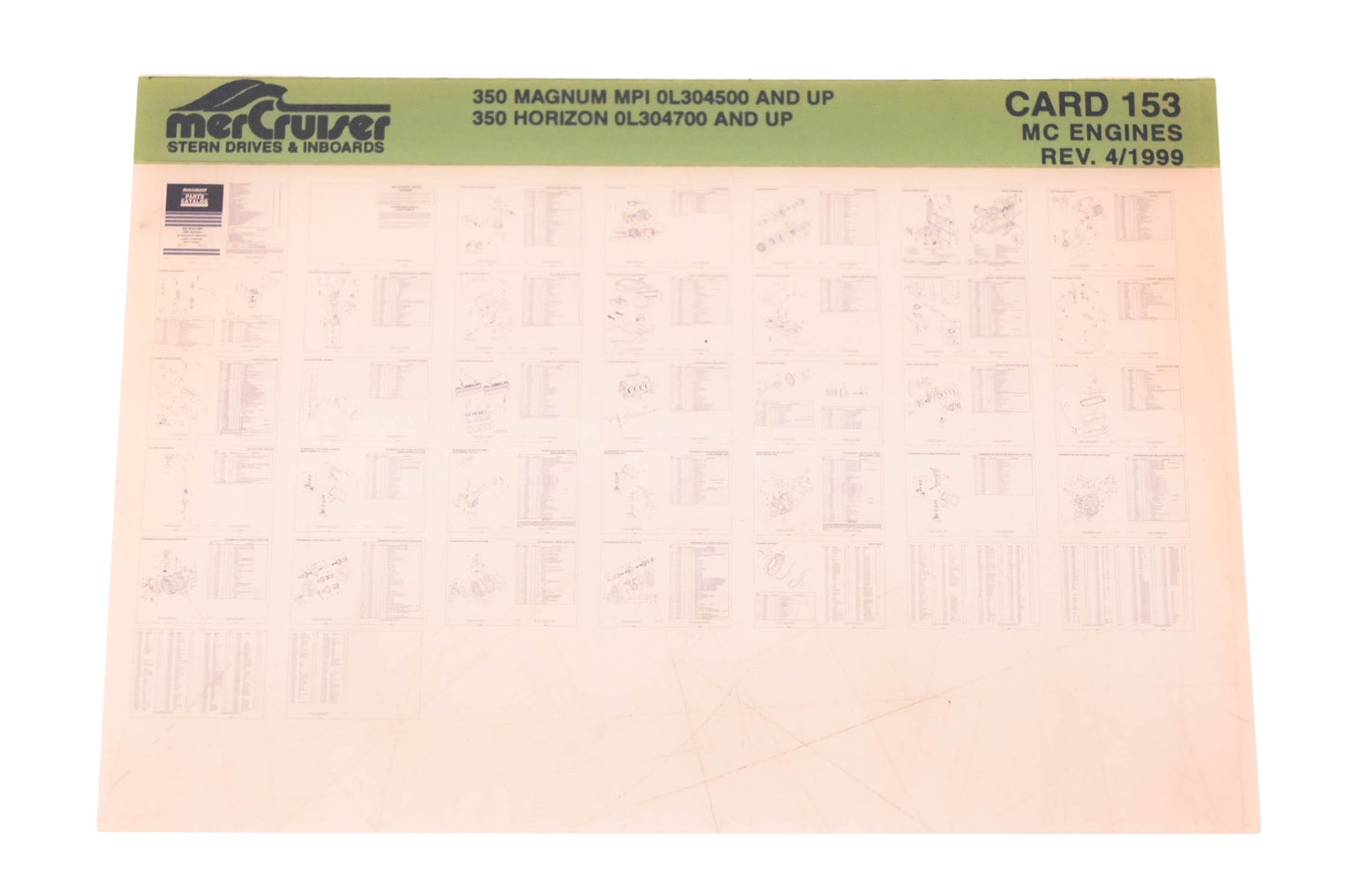 Mercruiser DP031-72 1999 350 Magnum MPI Parts Catalog Microfiche