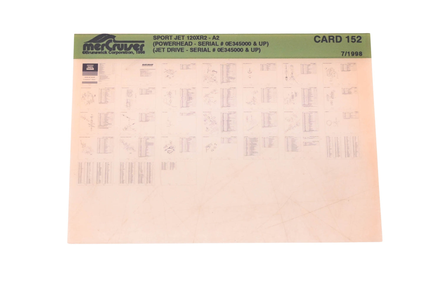Mercruiser DP031-74 1998 Sport Jet 120XR2 Parts Catalog Microfiche
