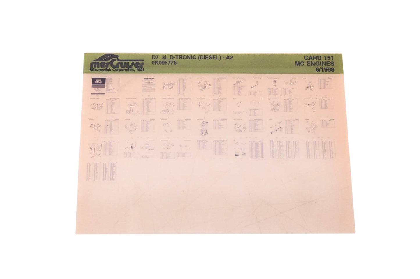 Mercruiser DP031-75 1998 D7.3L D-Tronic (Diesel) Parts Catalog Microfiche