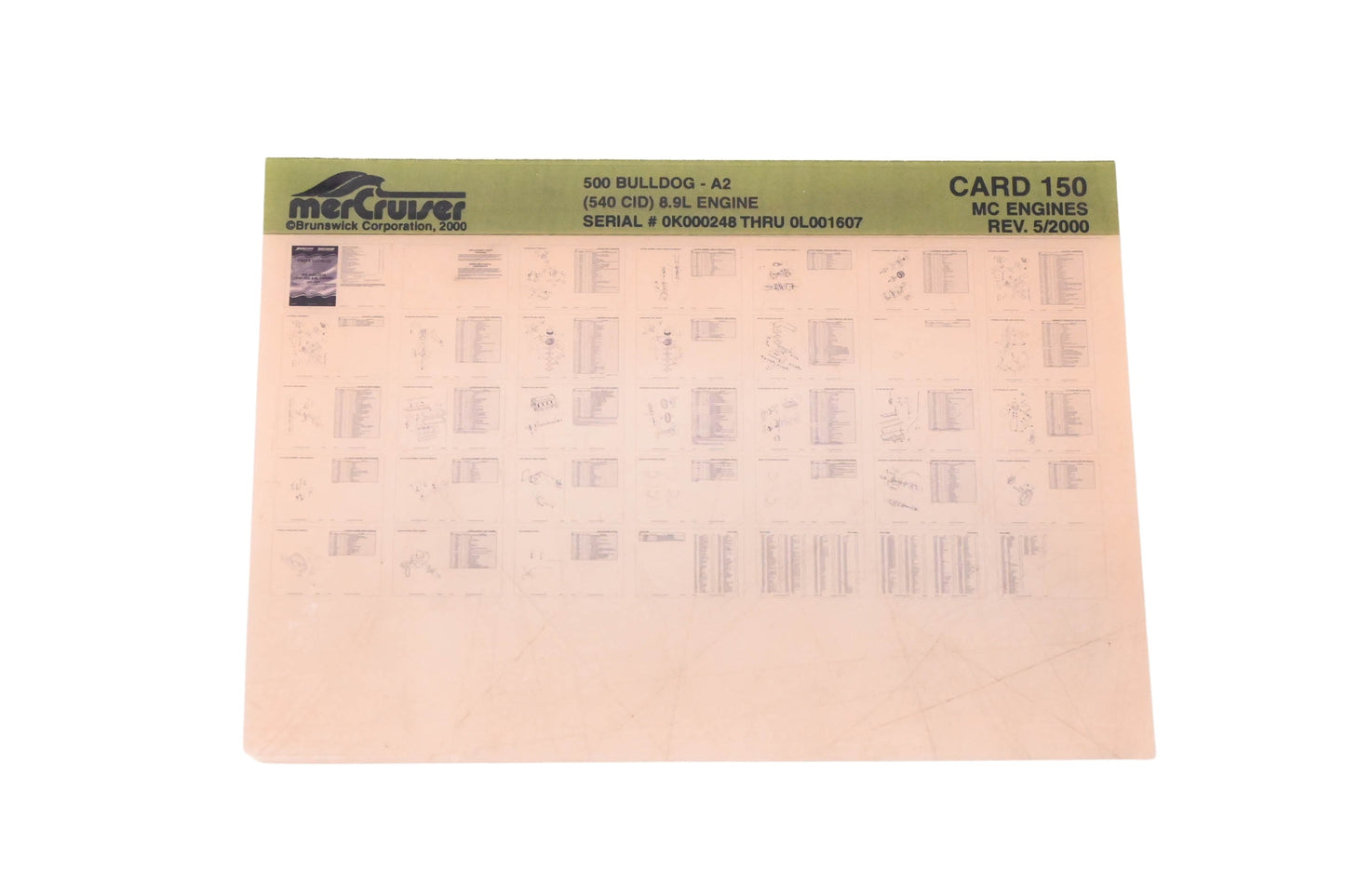 Mercruiser DP031-76 2000 500 Bulldog Parts Catalog Microfiche