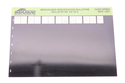 Mercruiser DP031-82 2001 Specification Bulletins Microfiche