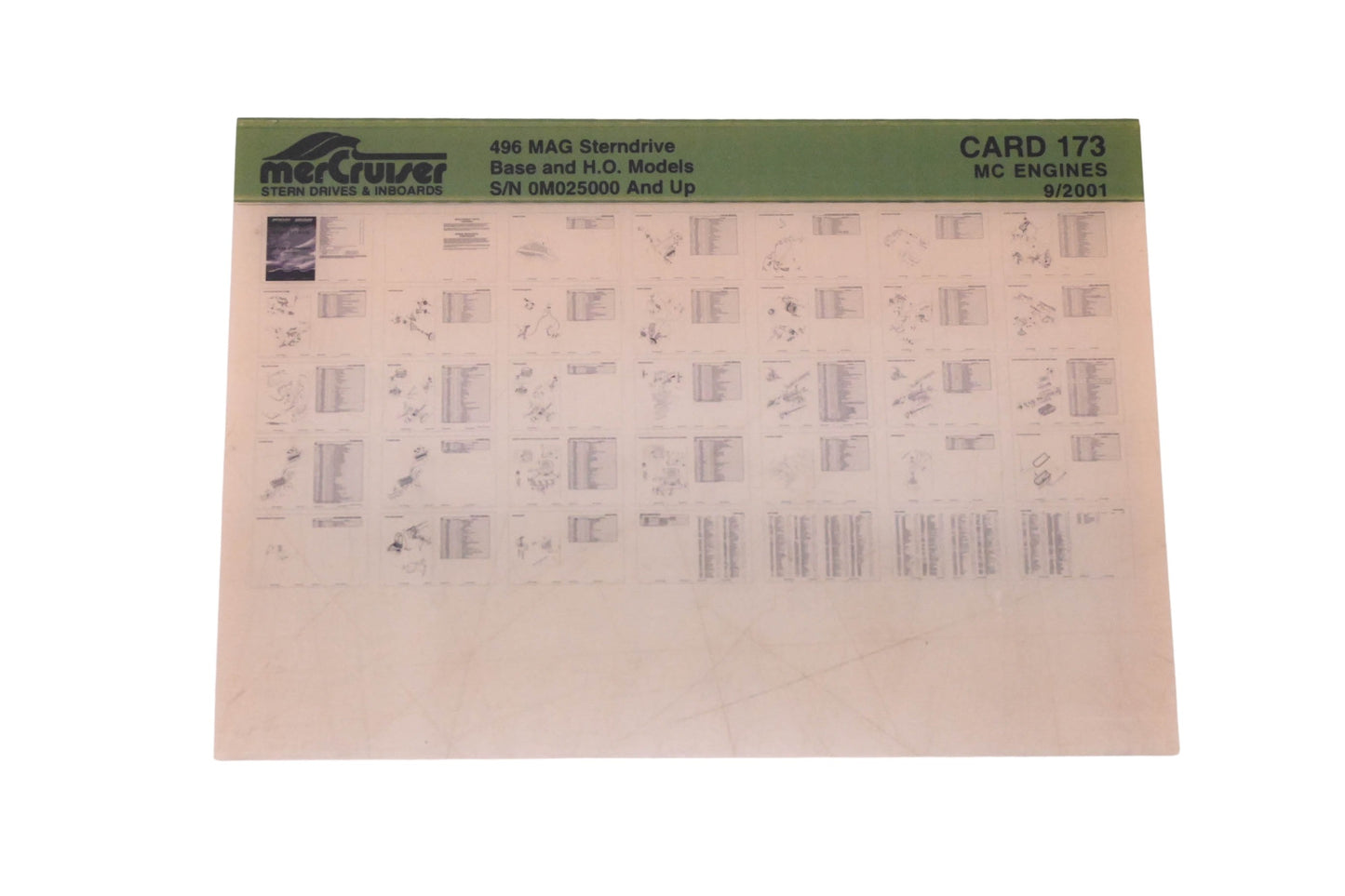 Mercruiser DP031-85 2001 496 MAG Parts Catalog Microfiche