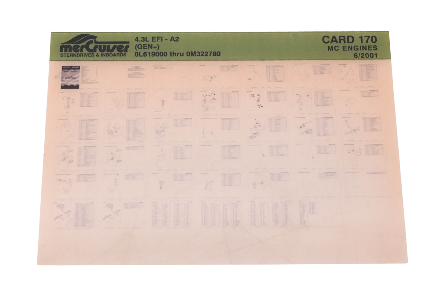 Mercruiser DP031-90 2001 4.3L EFI Parts Catalog Microfiche