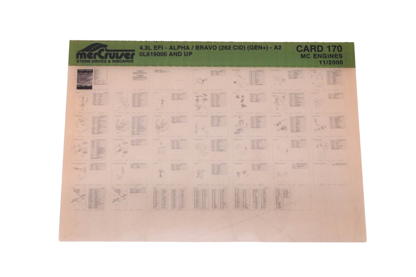 Mercruiser DP031-91 2000 4.3L EFI- Alpha/Bravo (262 CID) (GEN+) Parts Catalog Microfiche