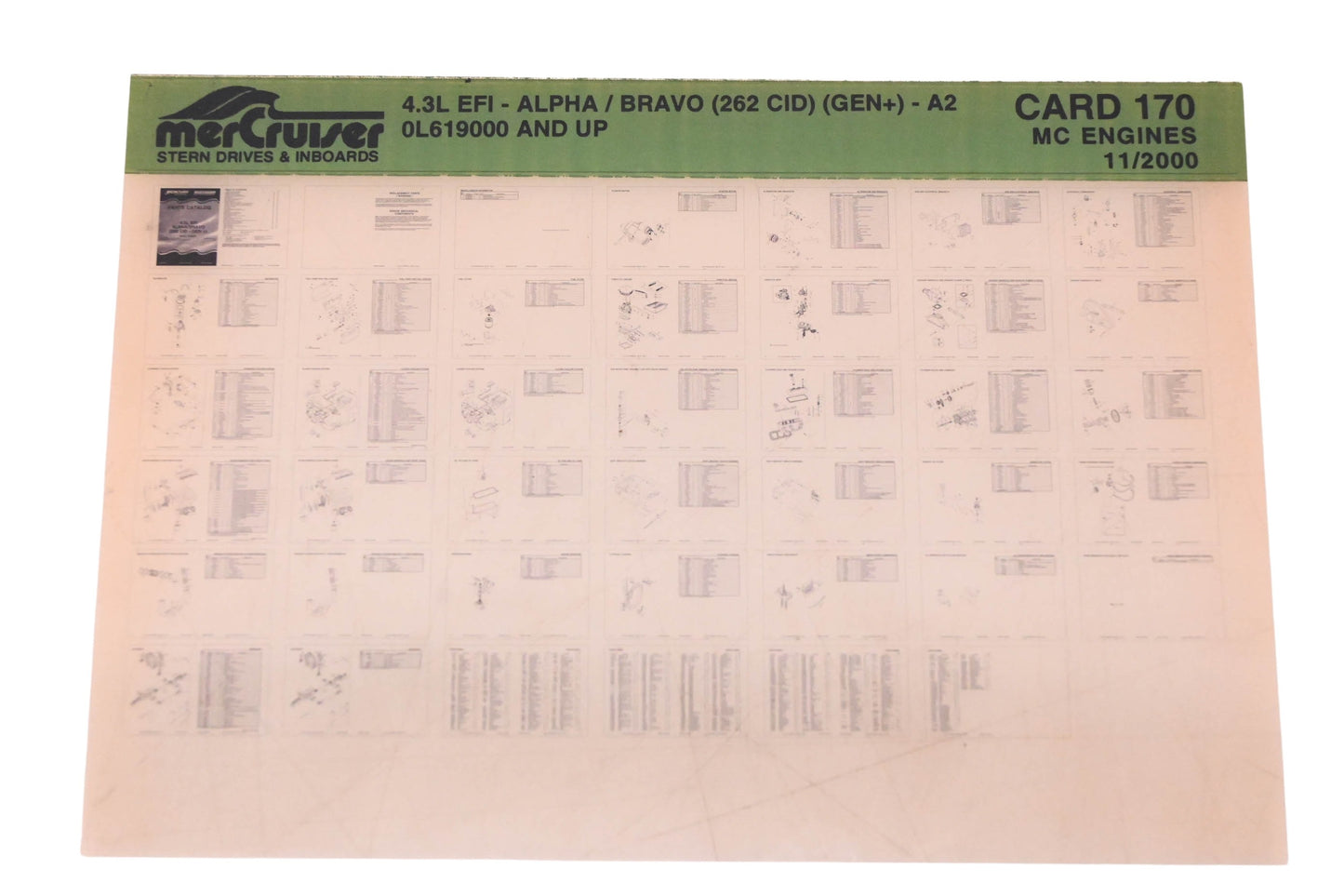 Mercruiser DP031-91 2000 4.3L EFI- Alpha/Bravo (262 CID) (GEN+) Parts Catalog Microfiche
