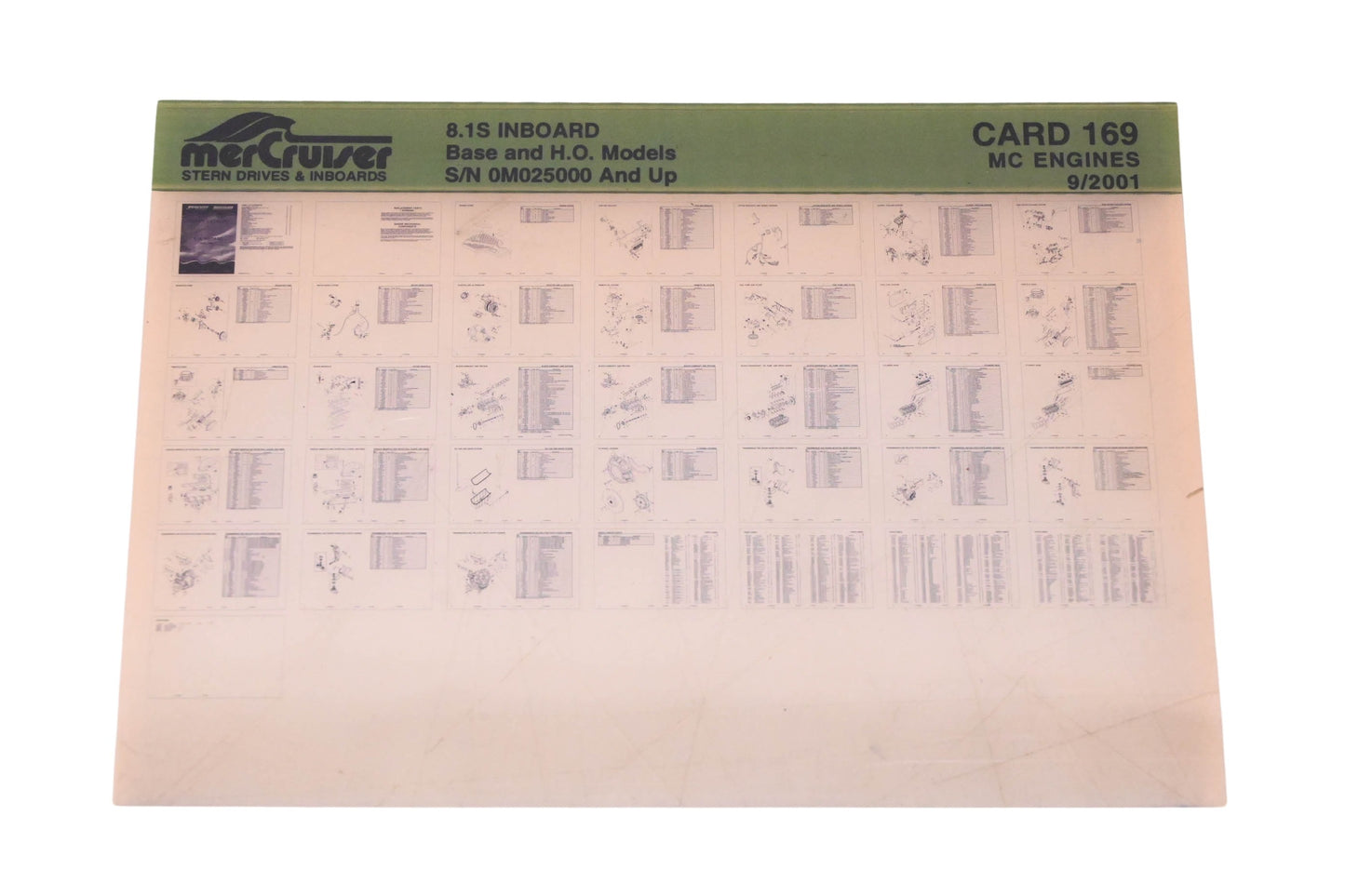Mercruiser DP031-92 2001 8.1S Inboard Parts Catalog Microfiche