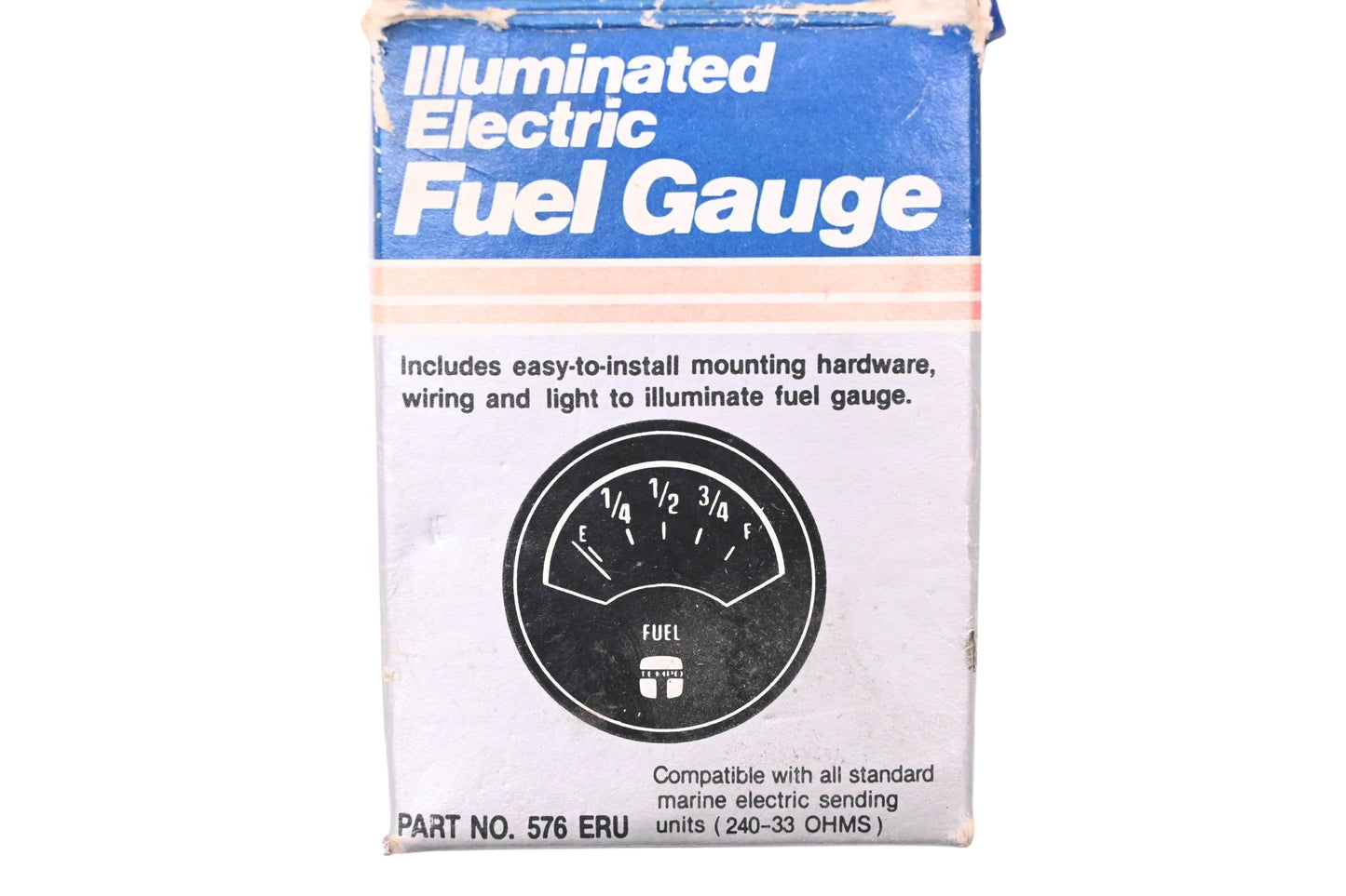 Tempo Marine 576 ERU Illuminated Electric Fuel Gauge Kit NOS