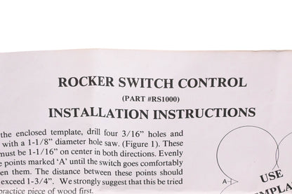 Bennett Marine Inc. RS1000 Rocker Switch Control Kit NOS