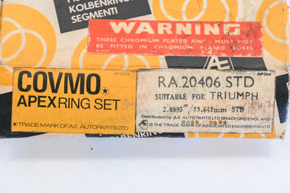 AE Autoparts RA.20406, RA20406 Covmo Triumph 2.8995"/73.647mm Piston Ring Kit NOS