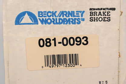 Beck/Arnley 081-0093 Remanufactured Drum Brake Shoe Kit NOS