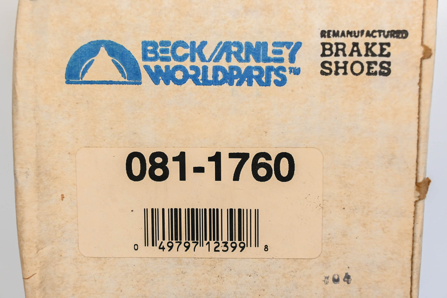 Beck/Arnley 081-1760 Remanufactured Drum Brake Shoe Kit NOS