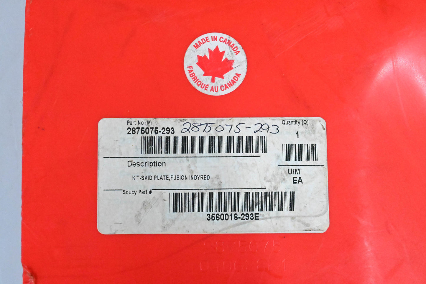 Aftermarket 2875075-293, 2875075, 040628K1 Polaris Fusion Indy Red Skid Plate Kit