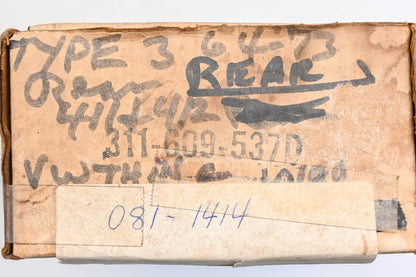 Aftermarket 081-1414, 311-609-537D Remanufactured Volkswagen Type 3 Rear Drum Brake Shoe Kit NOS