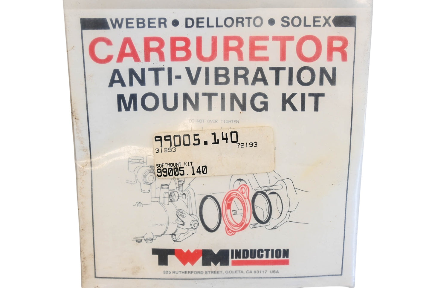 TWM Induction 99005.140, 31993, 72193 Carburetor Anti-Vibration Mounting Kit NOS
