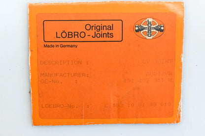 Lobro C152100198010, 191407311H, C152100198015 CV Joint Kit NOS