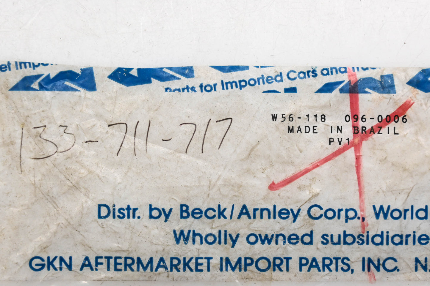 GKN 096-0006, W56-118, 133-711-717 Heater Control Cable NOS