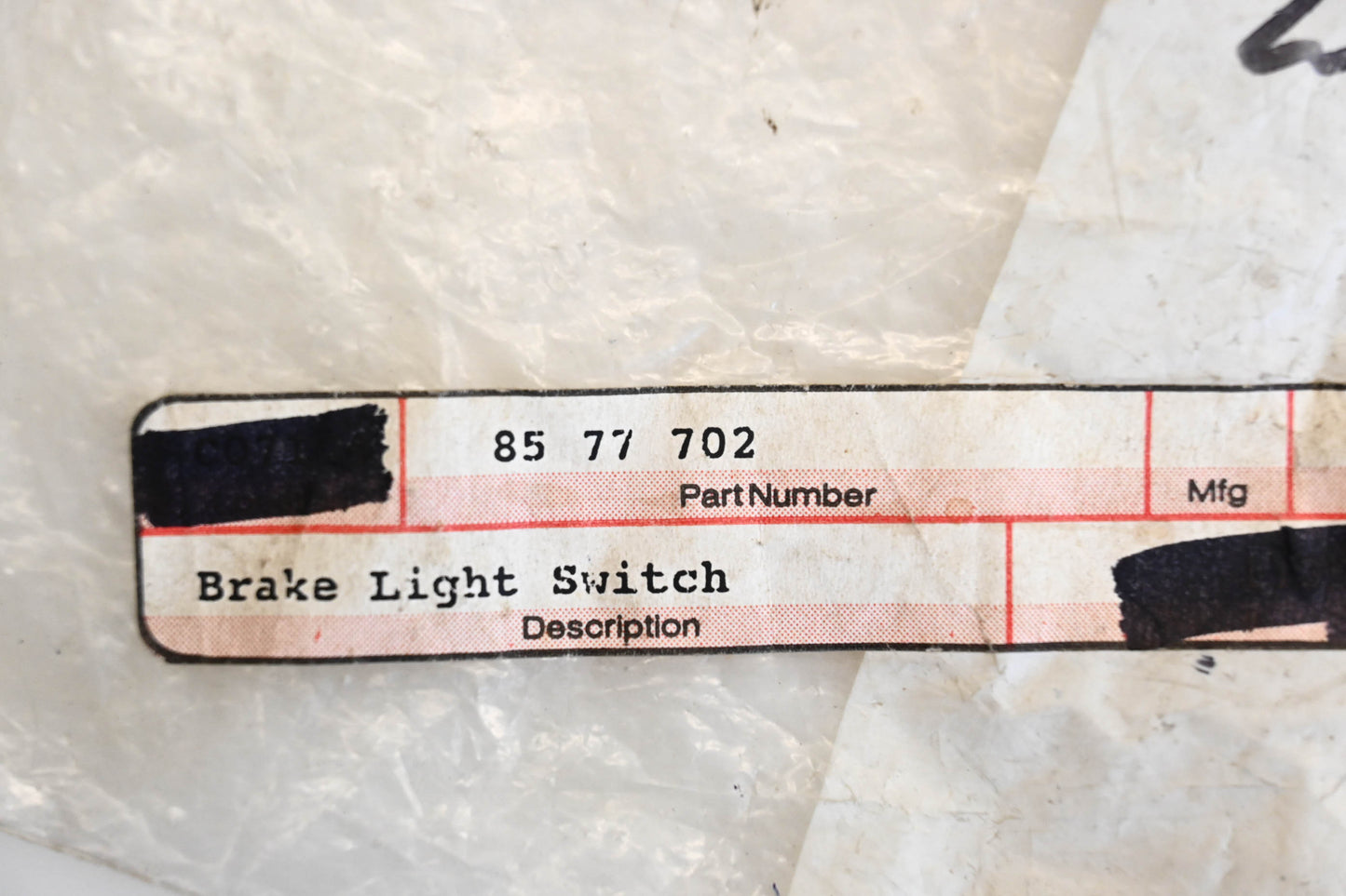 Aftermarket 19292002, 85 77 702, 85-77-702 Brake Light Switch NOS