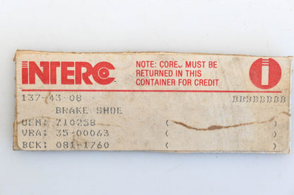 Interco 081-1760, 35-00063, Z10258 Remanufactured Drum Brake Shoe Kit NOS