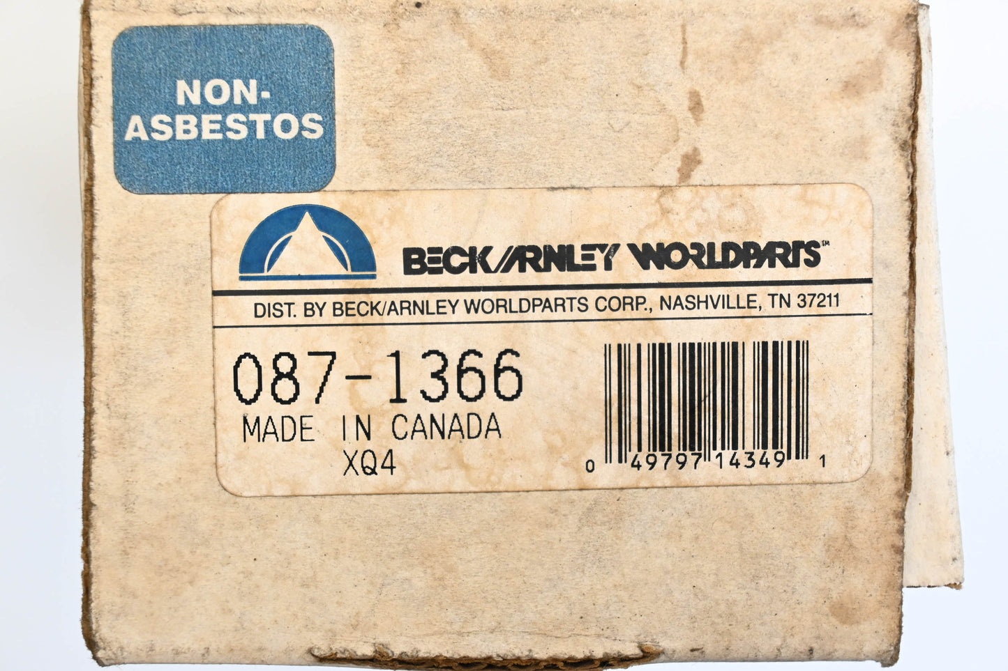 Beck/Arnley 087-1366 Non-Asbestos Disc Brake Pad Kit NOS