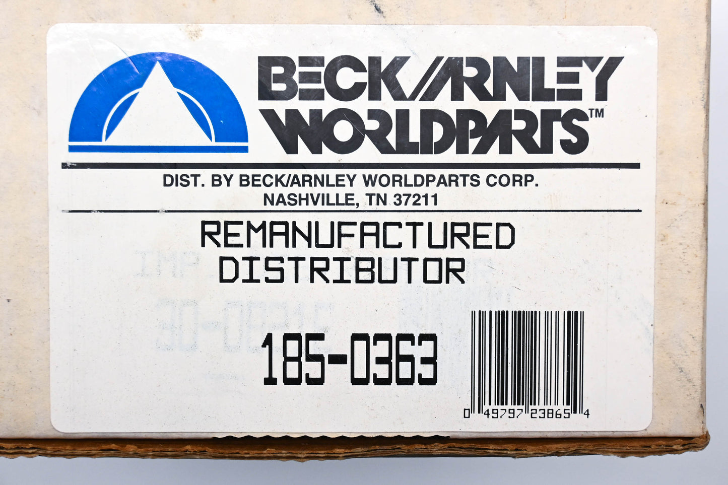 Beck Arnley 185-0363 Remanufactured Distributor