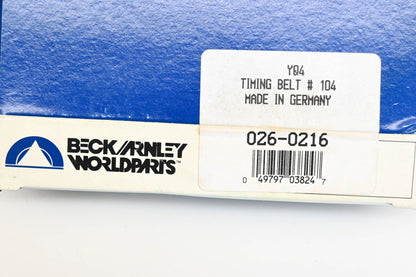 Beck/Arnley 026-0216, B-104 CRP Automotive Timing Belt NOS