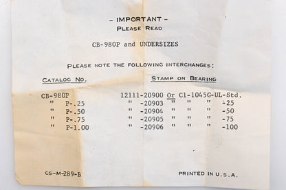 Beck/Arnley Connecting Rod Bearing Kit NOS