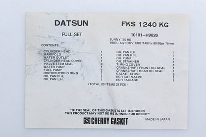 Cherry Gasket Datsun Full Gasket Kit NOS
