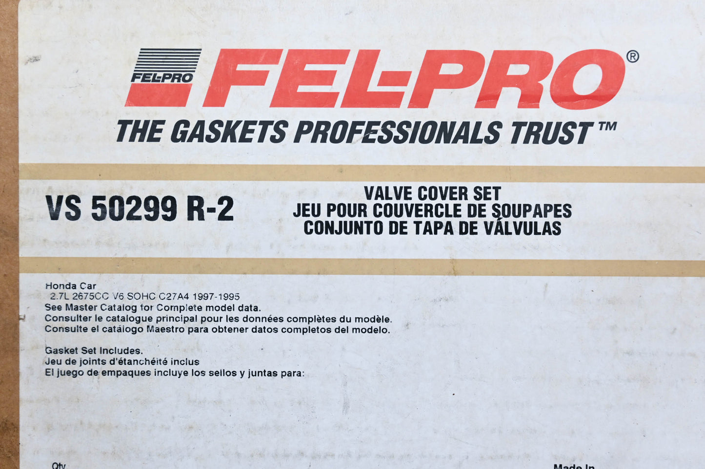 Fel-Pro Honda Valve Cover Gasket Kit NOS