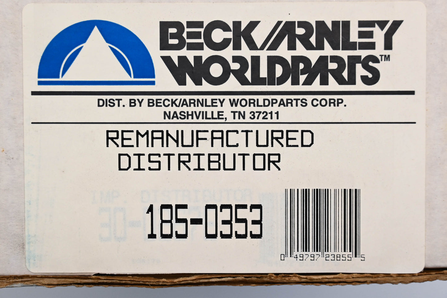 Beck/Arnley 185-0353, 1 235 102 005, 0 237 502 001 Apra Remanufactured Distributor NOS