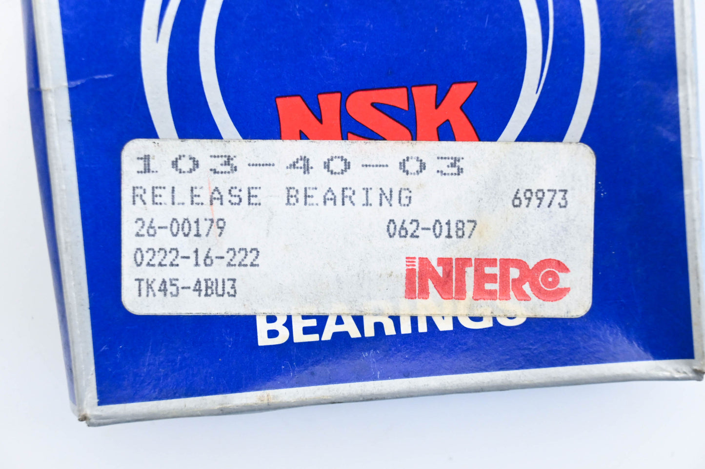 NSK TK45-4BU3, 062-0187, 0222-16-222 Clutch Release Bearing NOS