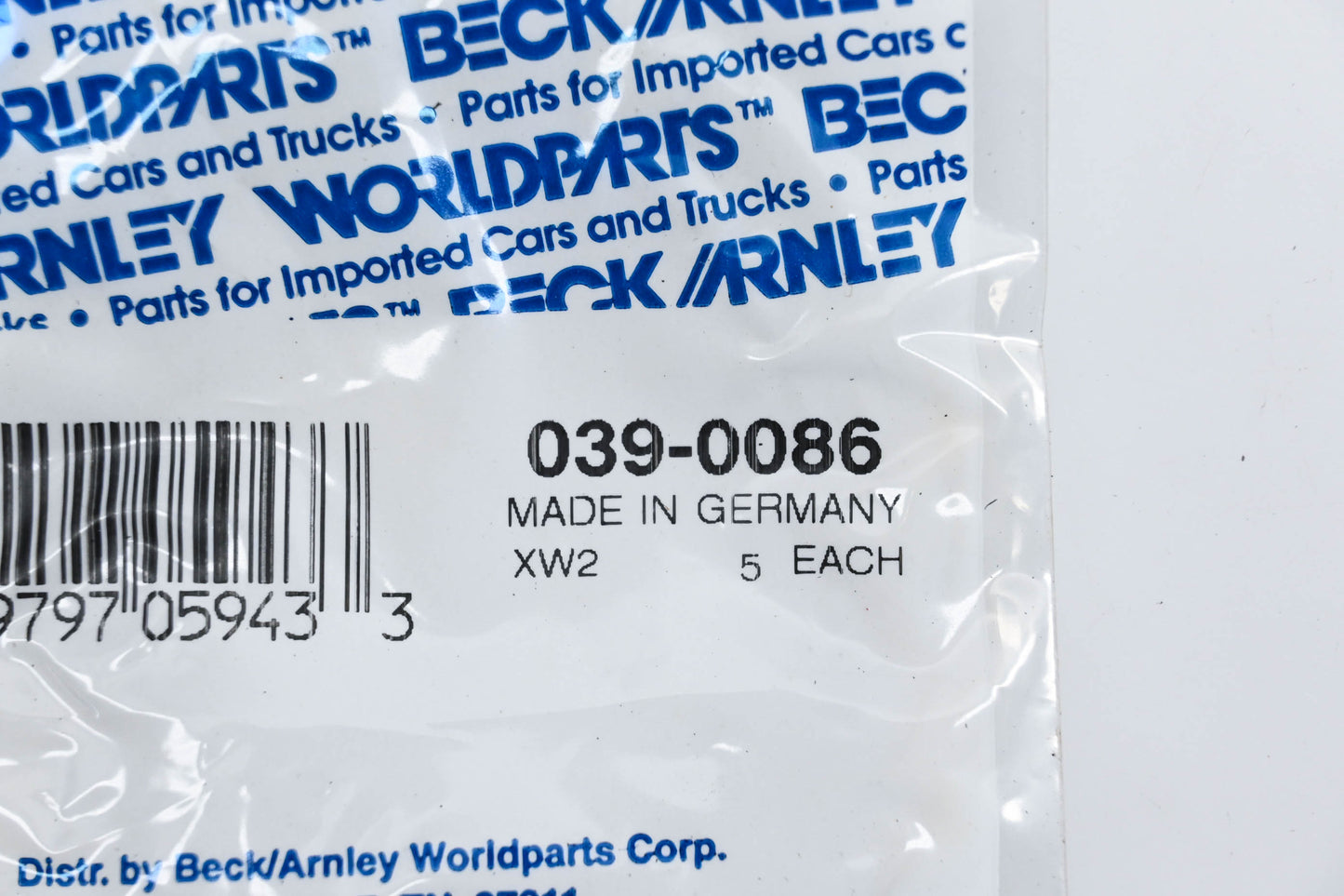 Beck/Arnley 039-0086 Thermostat Gasket NOS