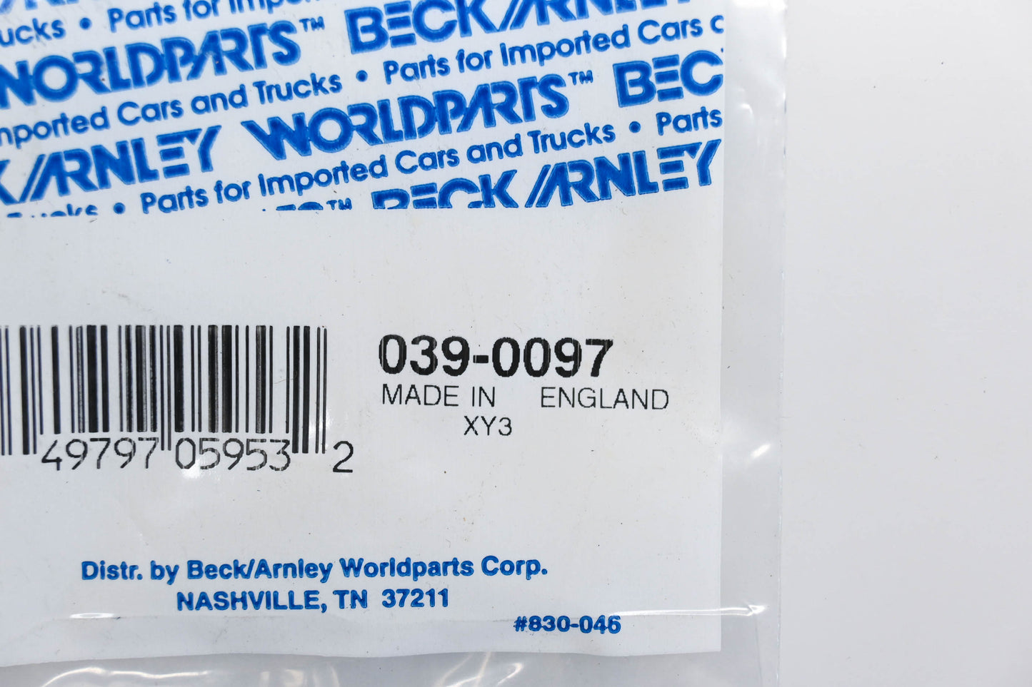 Beck/Arnley 039-0097 Thermostat Gasket NOS
